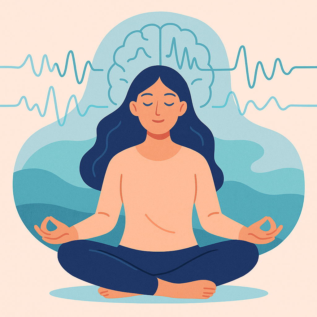 Meditating woman illustrating mental wellness